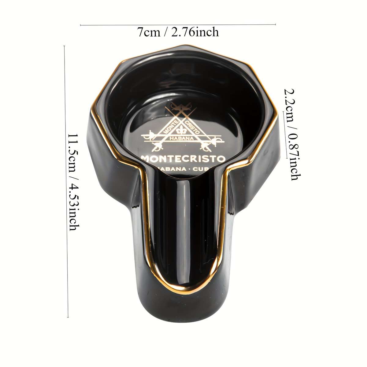 1pc Cohiba Portable Ceramic Cigar Ashtray Creative Irregular Design Non-Electric Smoke Accessory