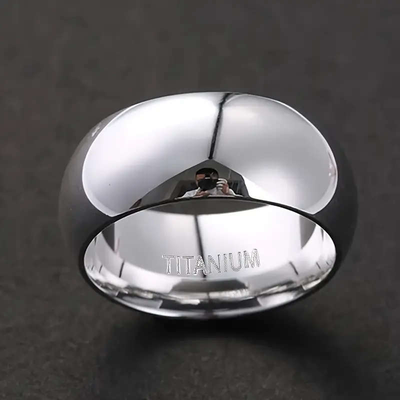 Titamium 8mm Mens Fashion Ring, Durable, Modern