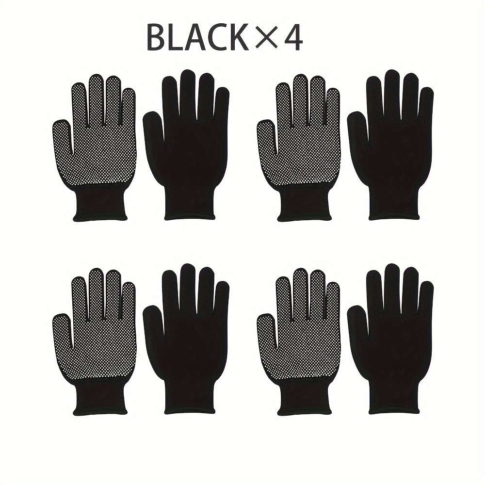 4Pairs Black Multi Purpose Work Gloves