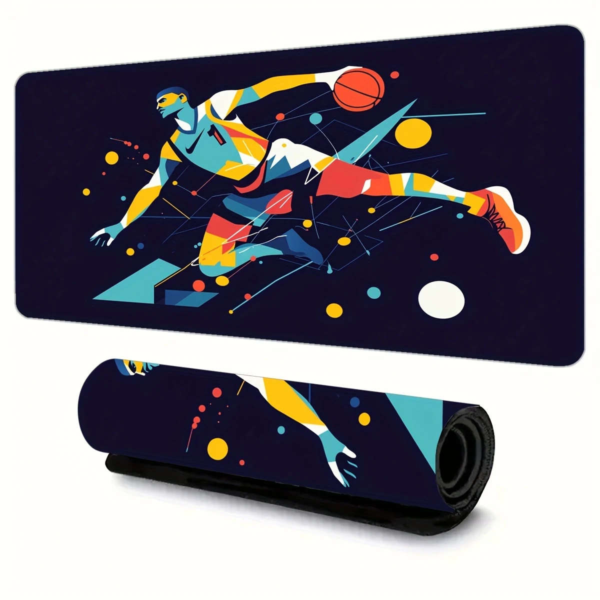 30x60cm Basketball Player Dynamic Illustration Gaming Mouse Pad Non-Slip Waterproof Washable