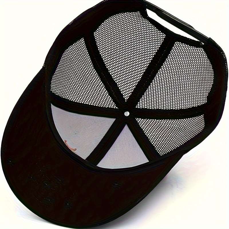 1pc Adjustable Camo Baseball Cap with Embroidered Deer Logo Lightweight Breathable Mesh Back Ou