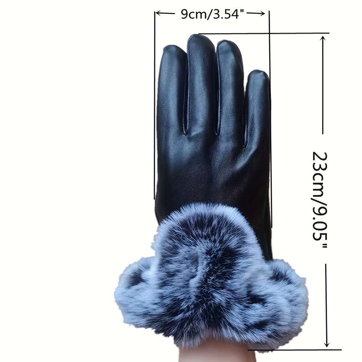 1 Pair Black One Size Warm Gloves