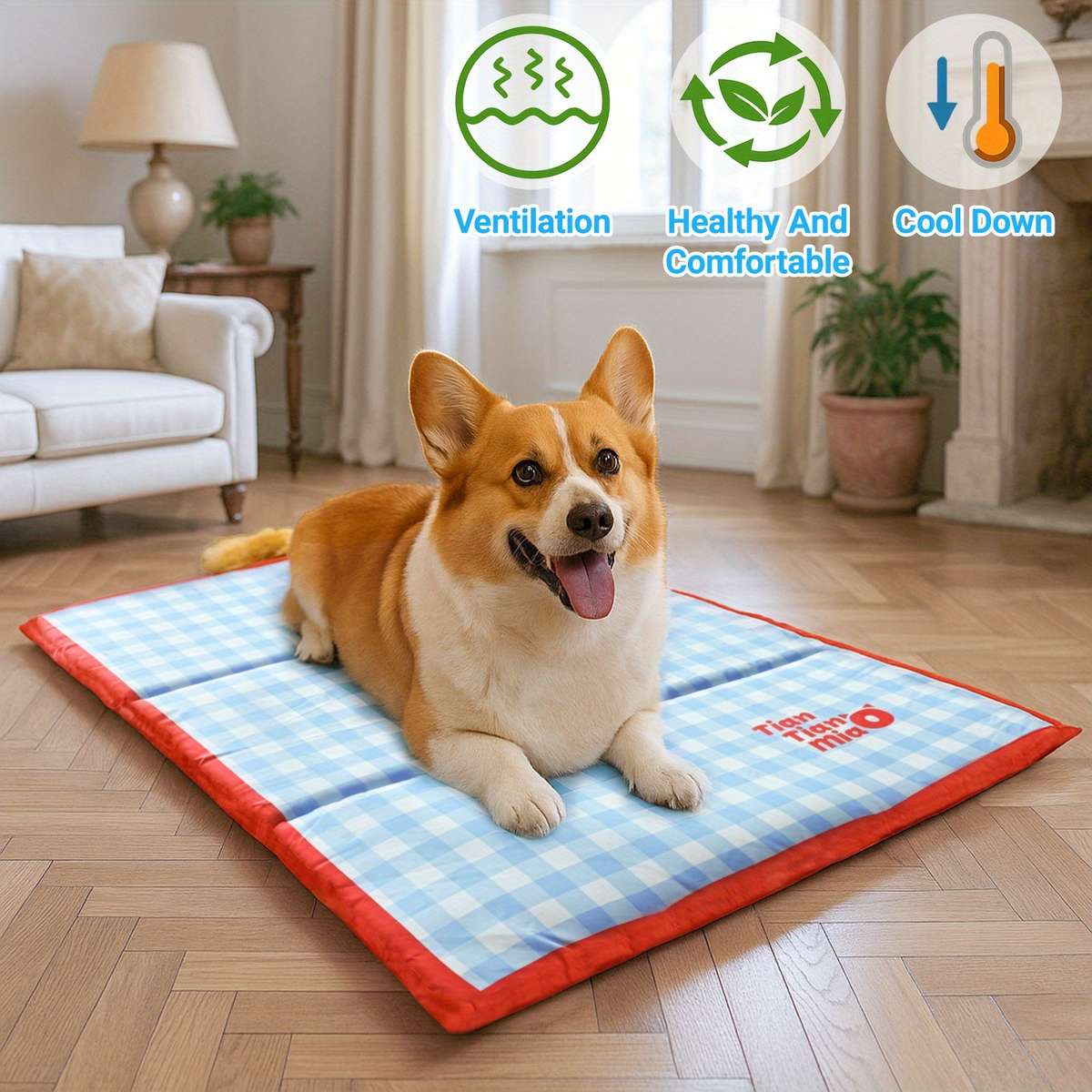 Cartoon Blue Cooling Pad