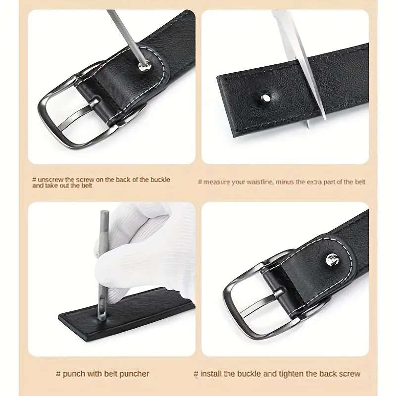 Genuine Leather Cowhide Belt with Western Alloy Buckle, BROWN