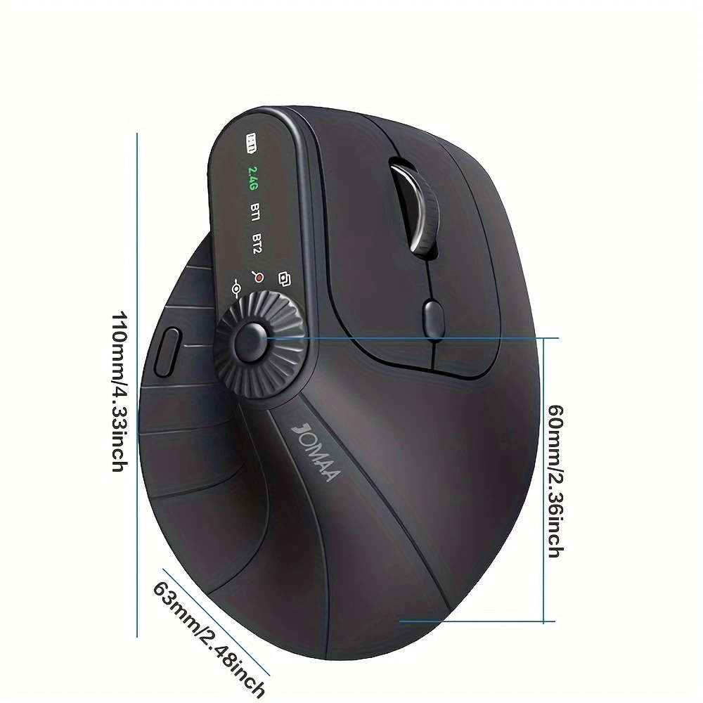 Vertical Gaming Mouse With Function Adjustment Knob