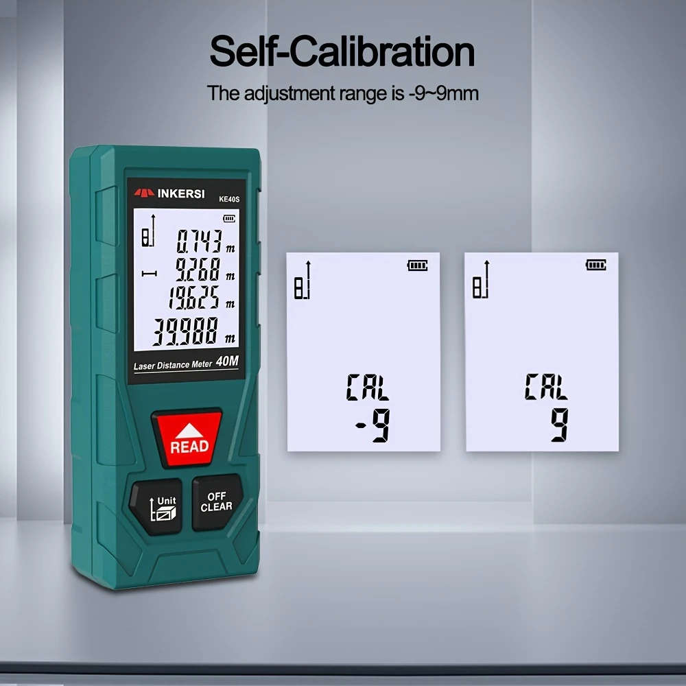 Digital Laser Distance Meter 40M Range Finder With Hd Backlit Display Battery Powered ?.4 Mw La