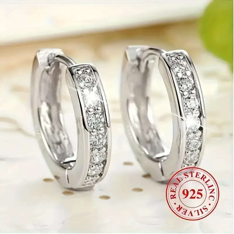 925 Round Earrings with Zirconia