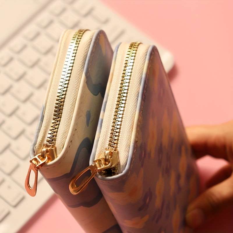 Women'S Fresh Floral Pattern Long Wallet With Large Capacity Multi-Card Slots Coin Purse Car