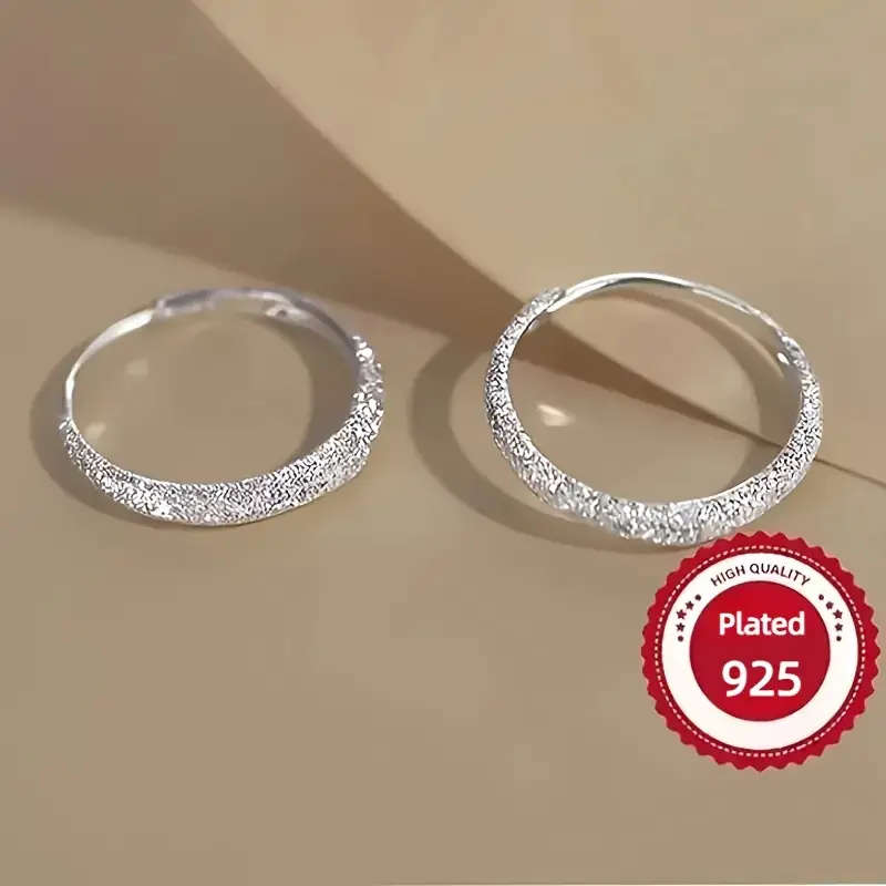 925 Silver plated earrings, Starry Sky River sparkling ring earrings