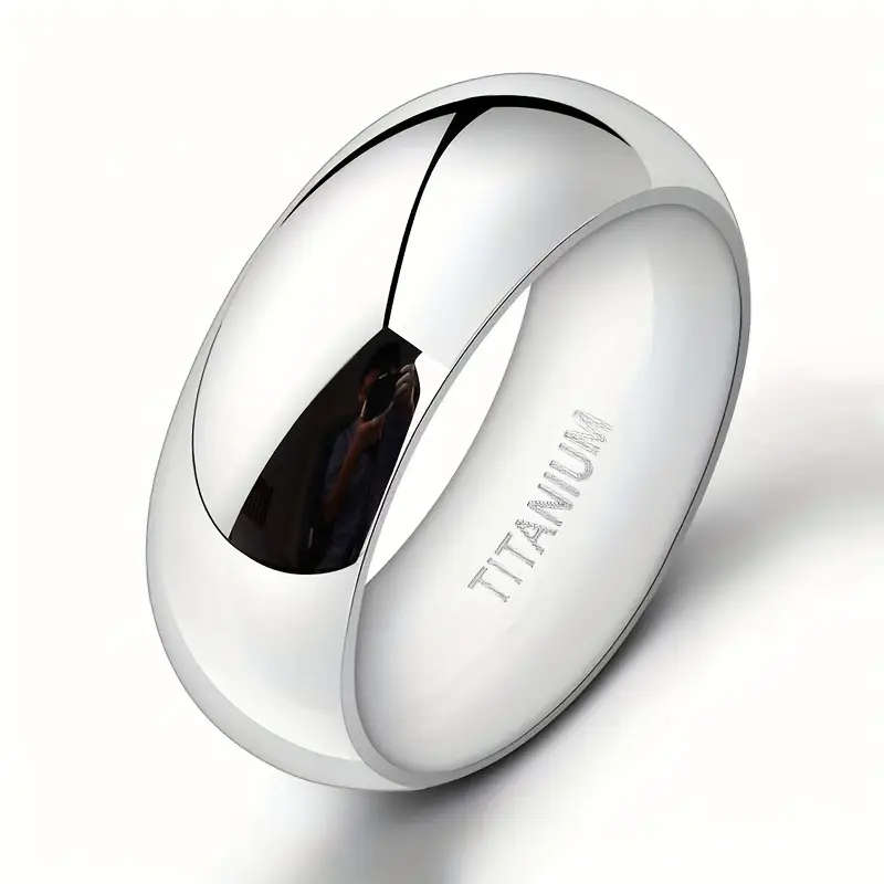 Titamium 8mm Mens Fashion Ring, Durable, Modern