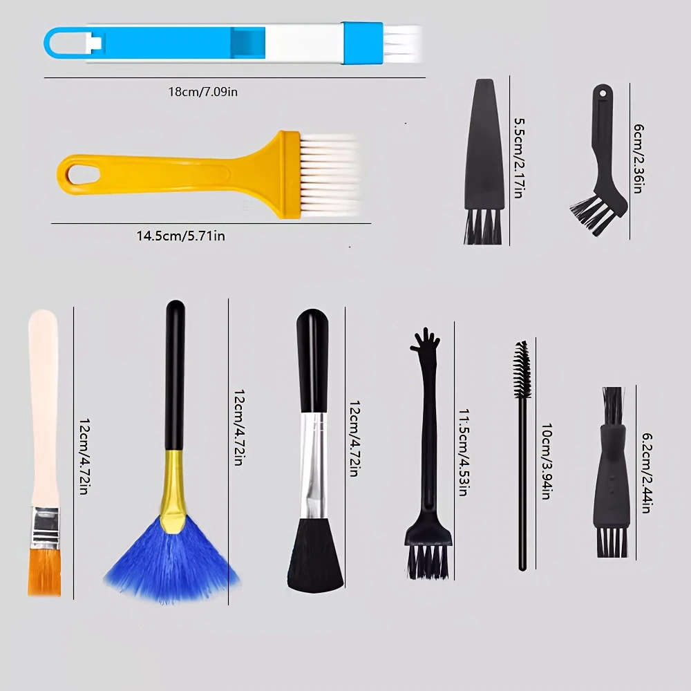 10pcs Keyboard Cleaning Brush Set Desktop Computer Keyboard Dust Cleaner Kit with PVC Material Push