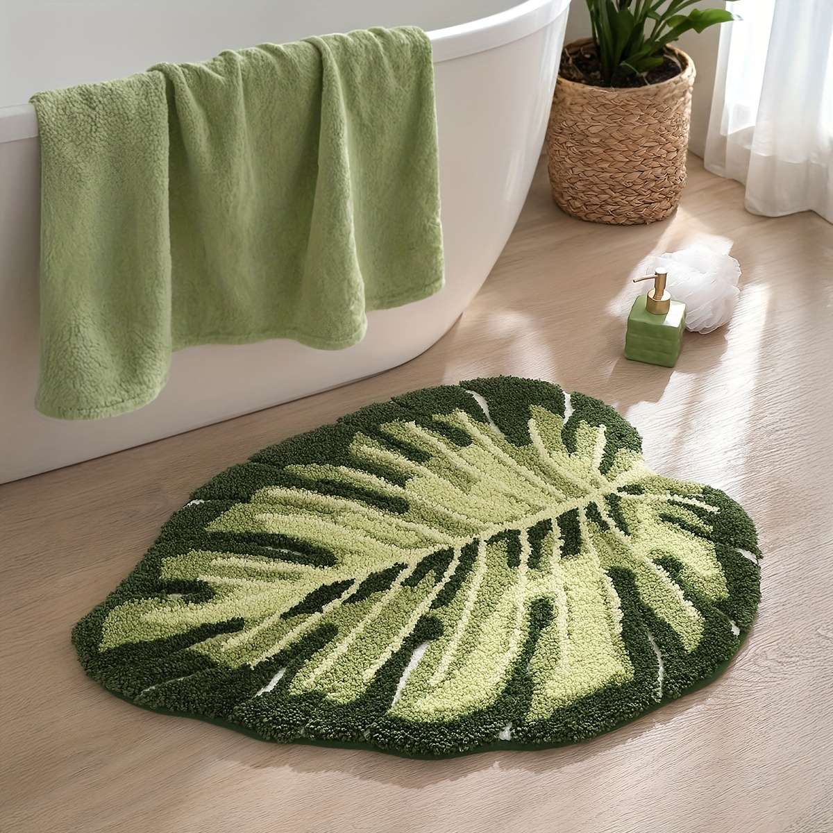 1Pc 6Ox9Ocm Mincht Monstera Floor Mat