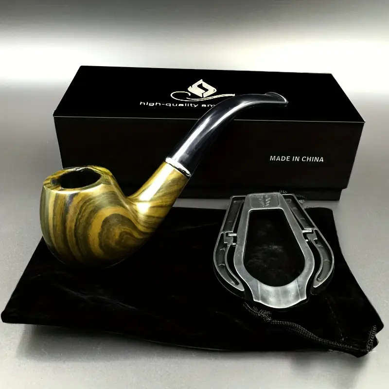 Natural Wood Grain Pipe With Stand