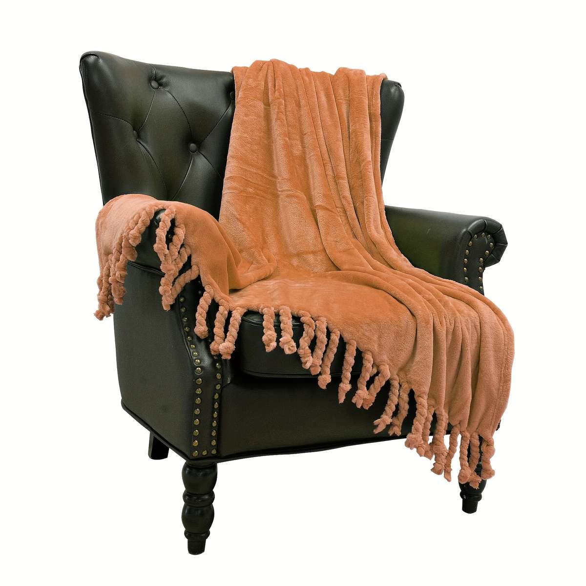 Blanket Color Tangerine size 152.4cm X 203.2cm