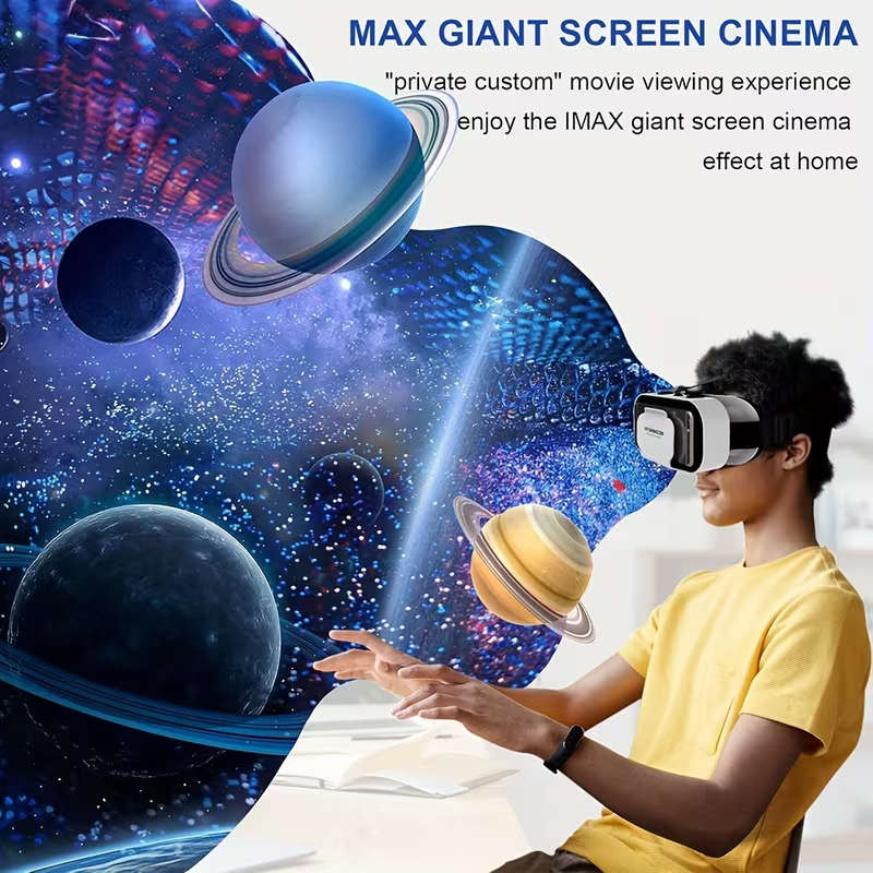 VRSHINECON Virtual Reality VR Glasses Mobile Phone Movie Game 3D Digital Glasses (White)