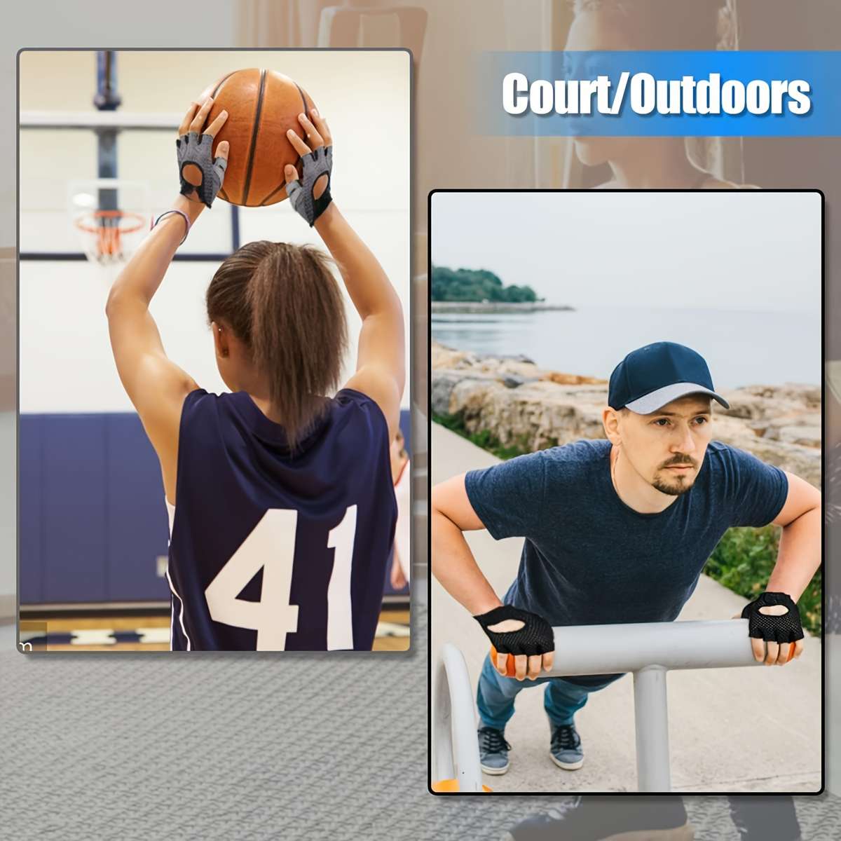 1 Pair Black Size M Outdoor Sports Gloves