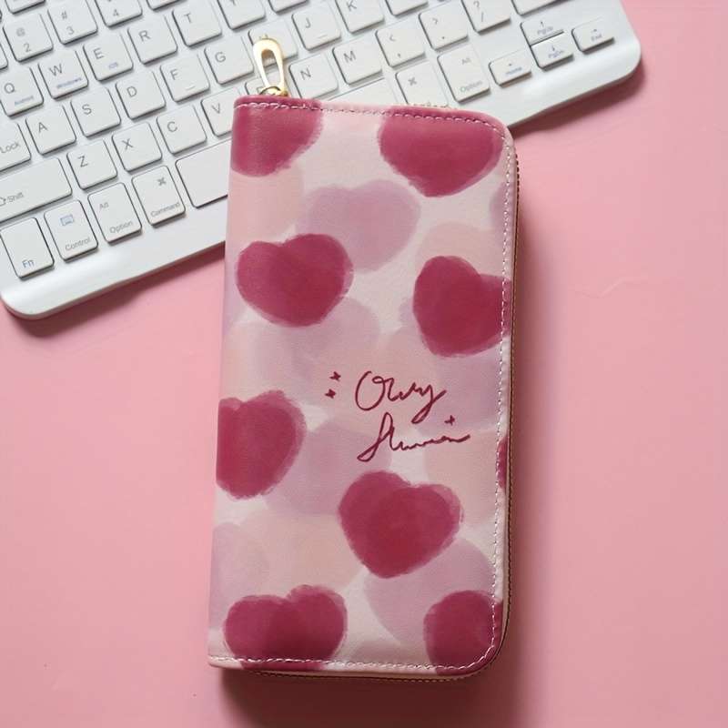 Women'S Casual Floral Zipper Wallet With Multiple Card Slots Large Capacity Coin Pouch With