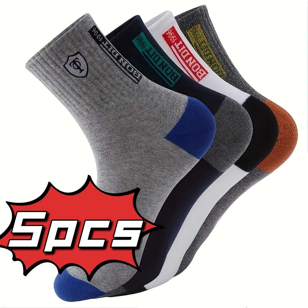 5 Pairs Mixed Color One Size High Elastic Socks
