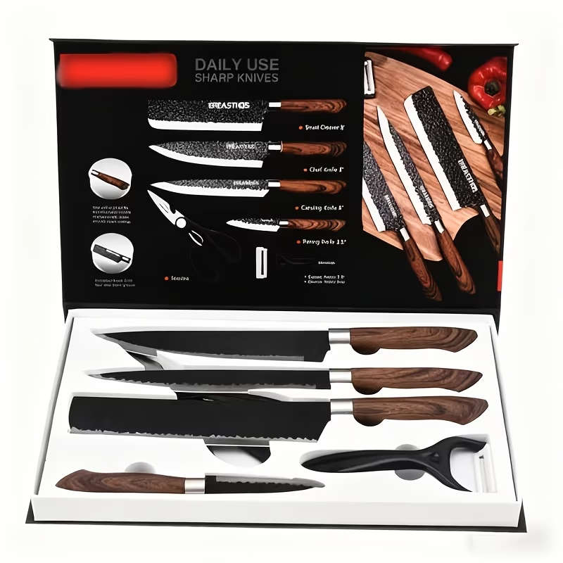 6PC Kitchen Stainless Steel Knife Set