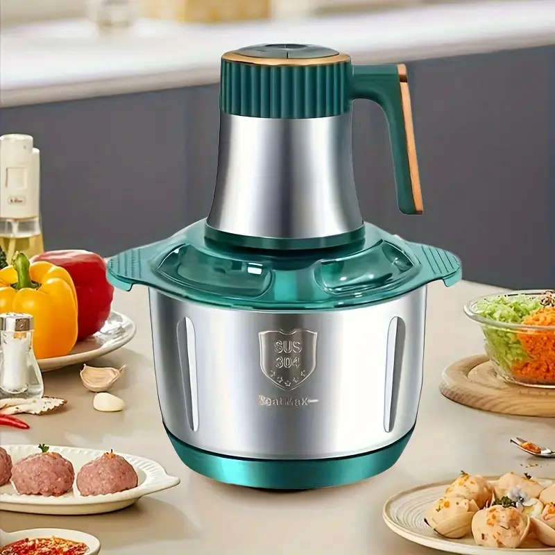 5L Multifunctional Electric Chopper Food Processor Stainless Steel Five Speed
