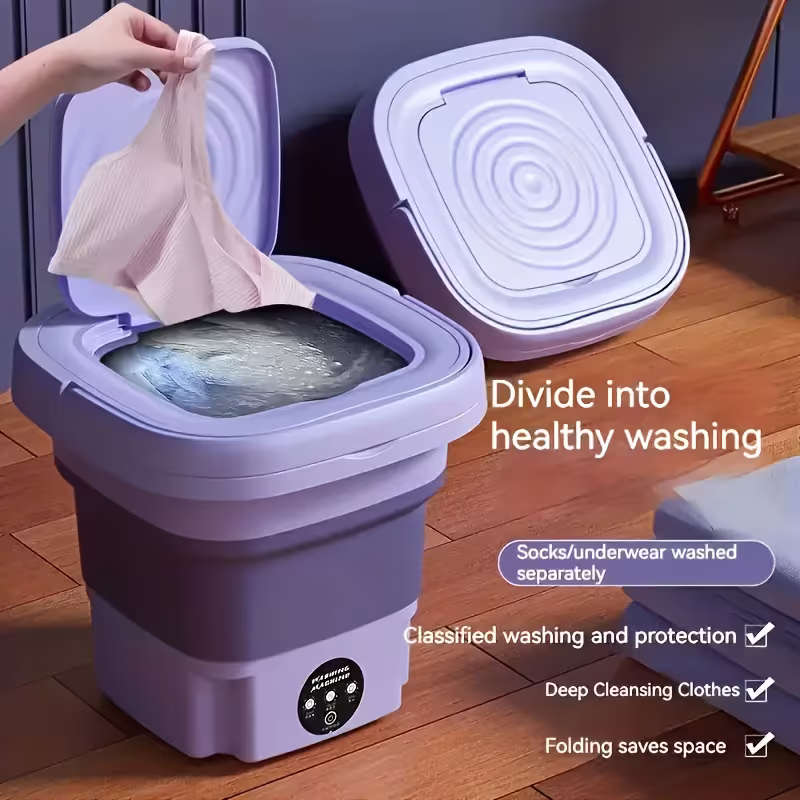 Foldable Washing Machine For Underwear Socks Portable Household Laundry - 9 litre