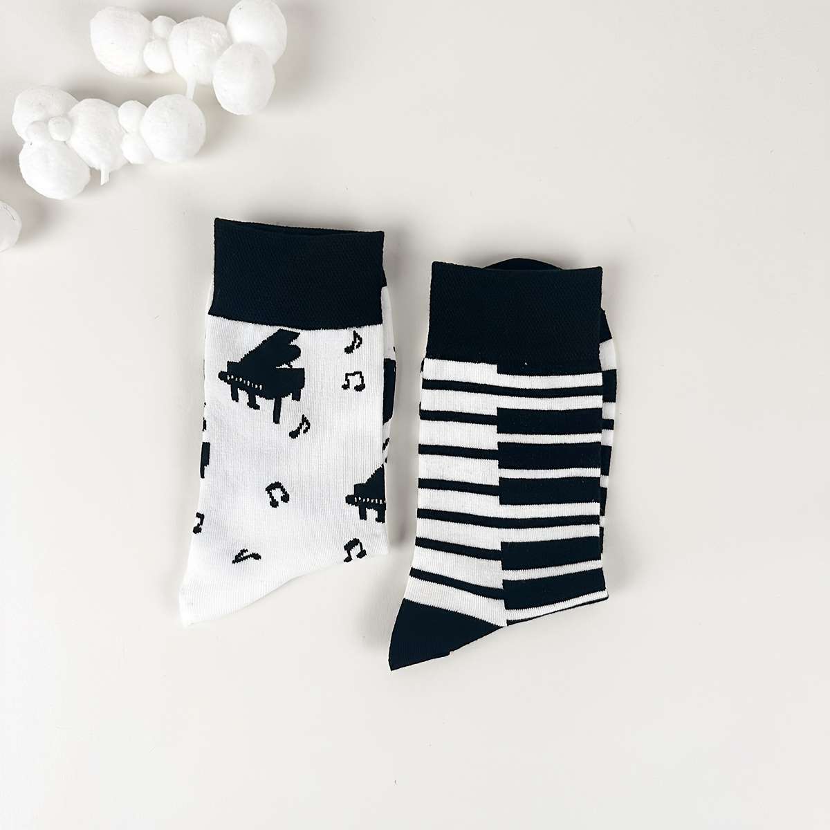 1 Pair Grand Piano Notes  One Size Socks