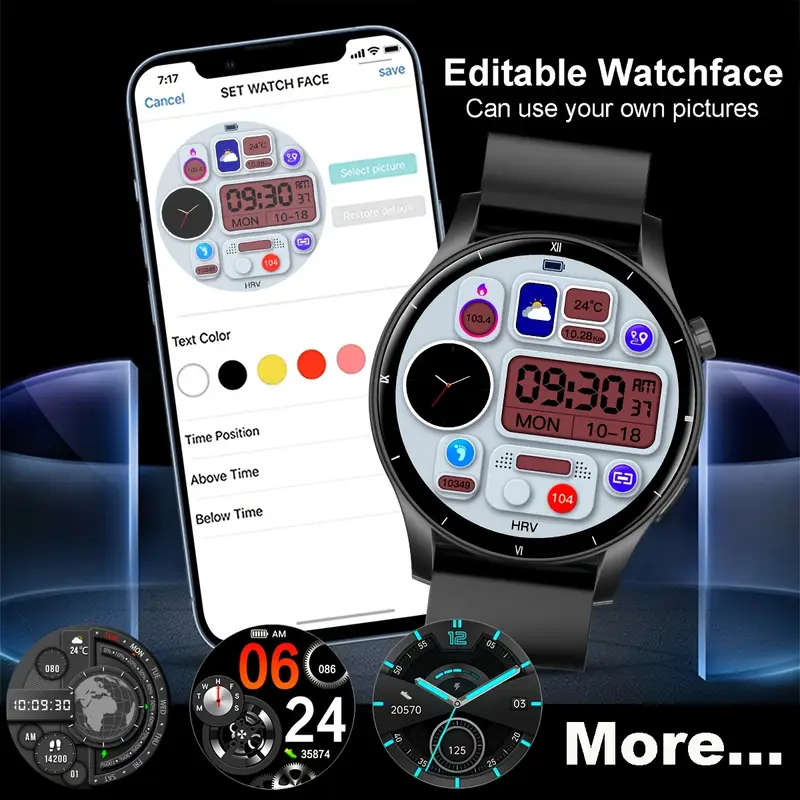 V25Z Smart Watch With Call Function Pedometer Calorie Counter Compatible With Android Iphone