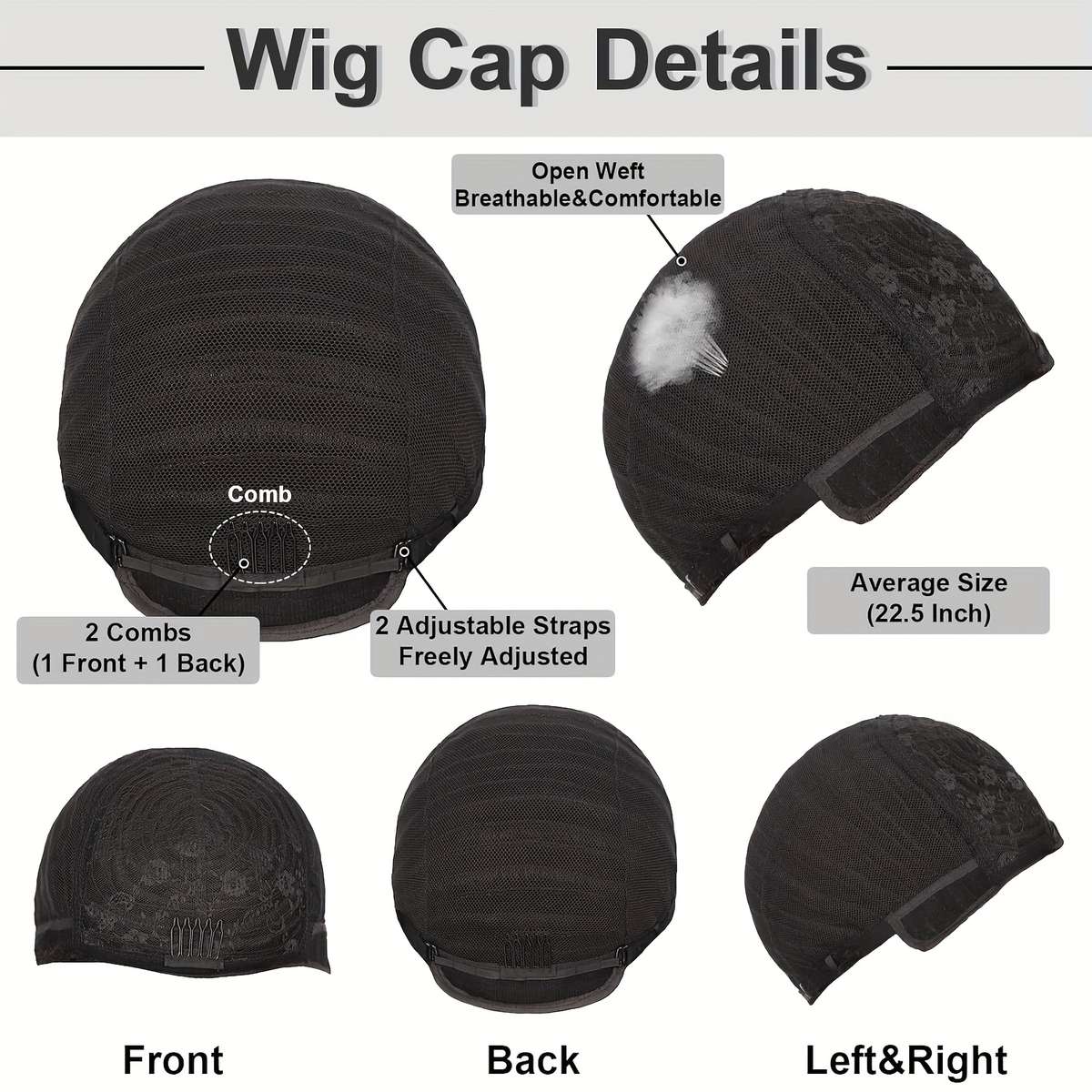 1Pc Black 10.16cm Fashion Design Wig