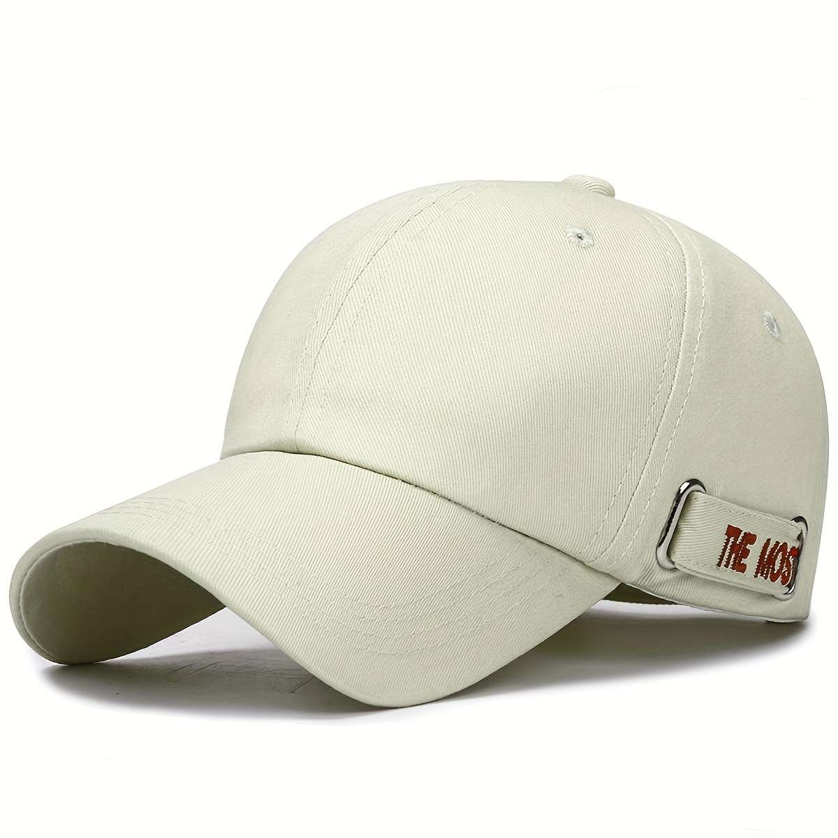 Unisex Fashion Embroidered Letter Solid Color Baseball Cap Lightweight Polyester Adjustab