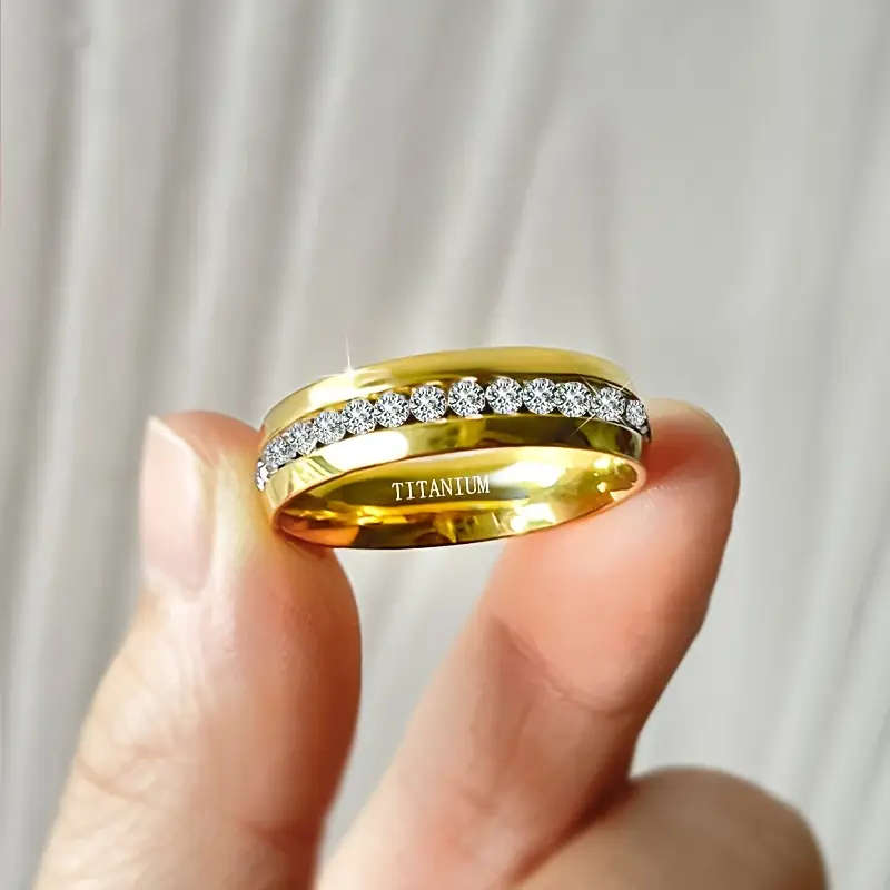 Titanium Stunning Ring with Synthetic Cubic Zirconia