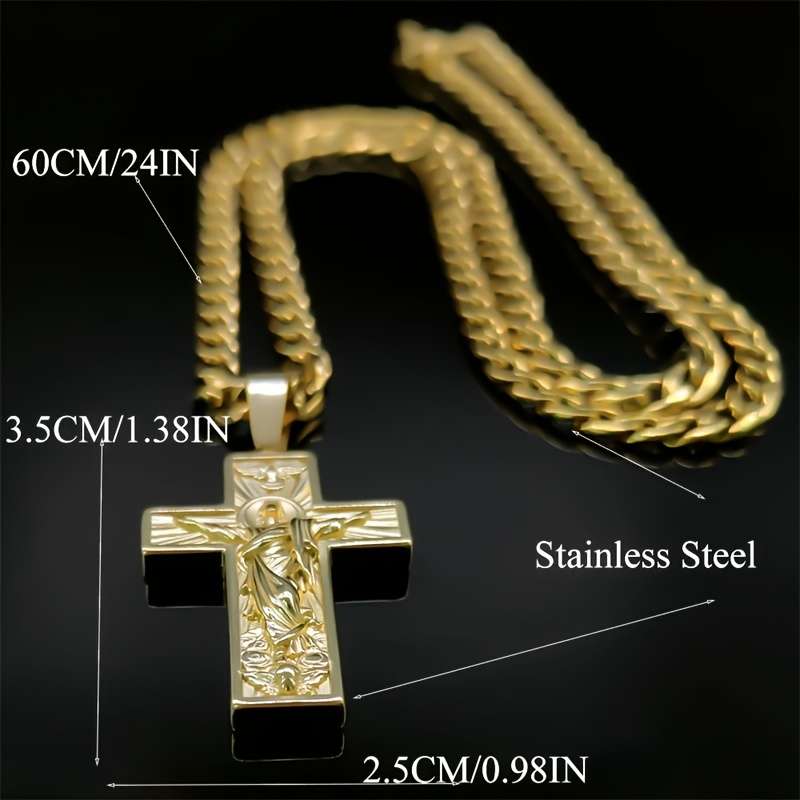 1 Piece Golden Jesus Theme Pendant