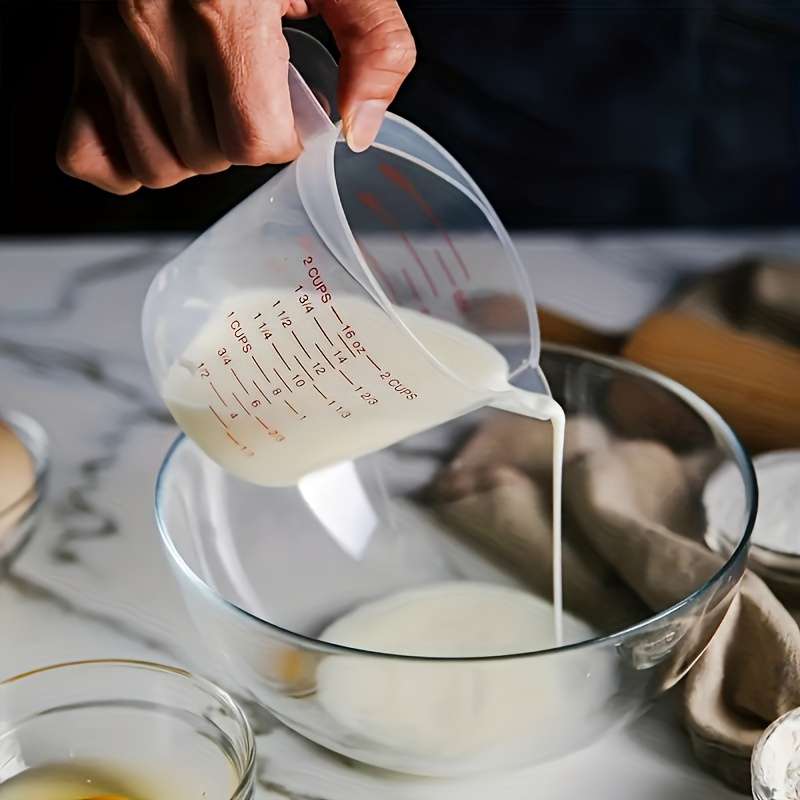 3pcs Baking Plastic Measuring Cups Double-sided Large Capacity Measuring Cups Transparent Thick