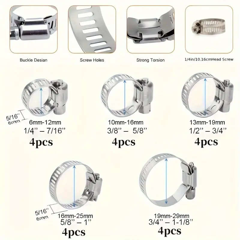 Stainless Steel Hose Clamp Set