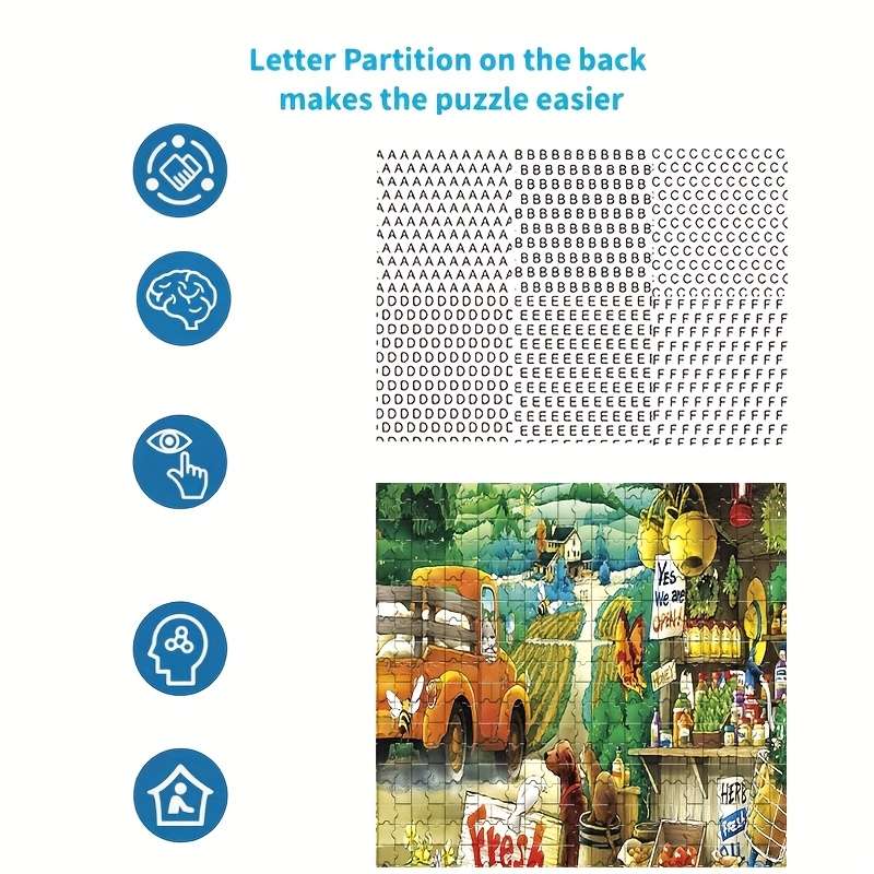 1000pcs Rustic Market Scene Jigsaw Puzzle Large High-Quality Thick Durable Paper