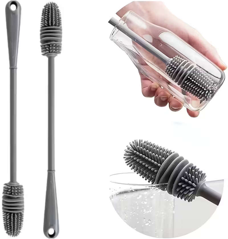 Long Handled Silicone Bottle Cleaning Brush