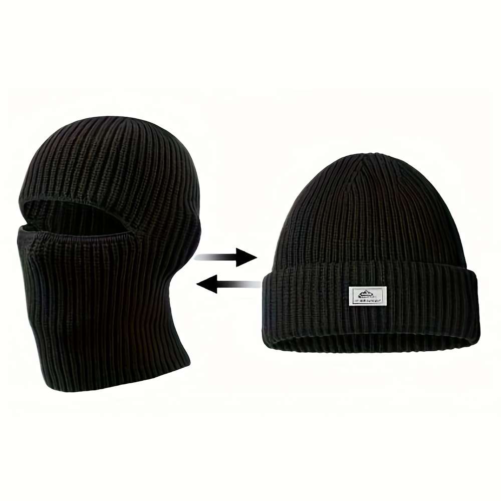 Hat Black A , Two Clothes Pull Down To Become A Mask