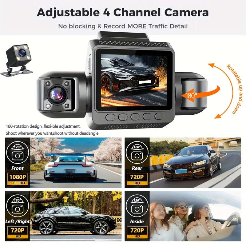 1080P 4 Channel Dash Cam 360° Dash Camera