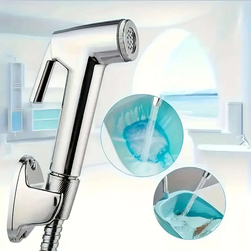 Handheld Bidet Sprayer Set with Flexible Hose and Wall Mount Holder