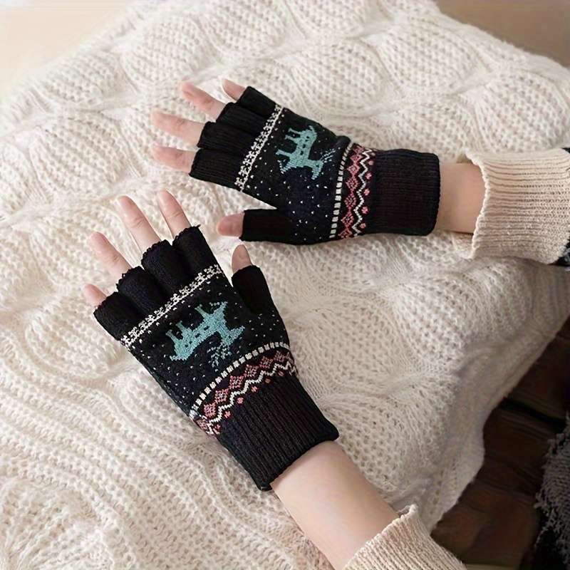 1 Pair Red Warm Gloves