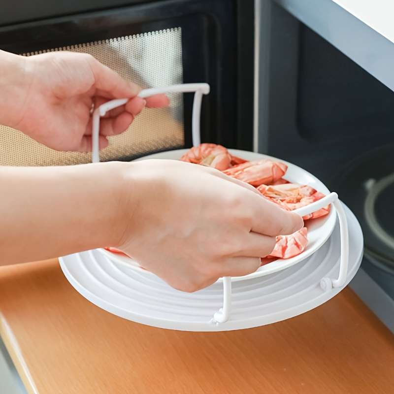 1pc Versatile Double-Layer Plastic Microwave Steaming Rack Multifunctional Heating Serving