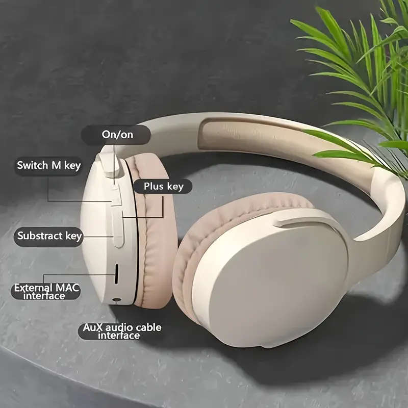 Over-Ear Wireless Headphones With Active Noise Cancellation And Built-In Microphone