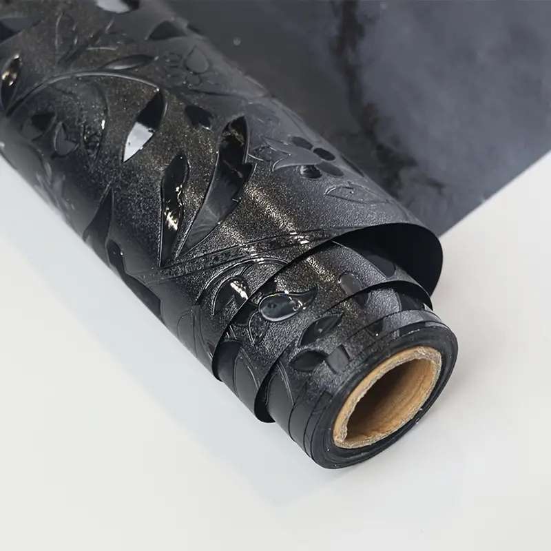 1pc Black Size 45cmx200cm 17.7inx78.7in Door And Window Stickers