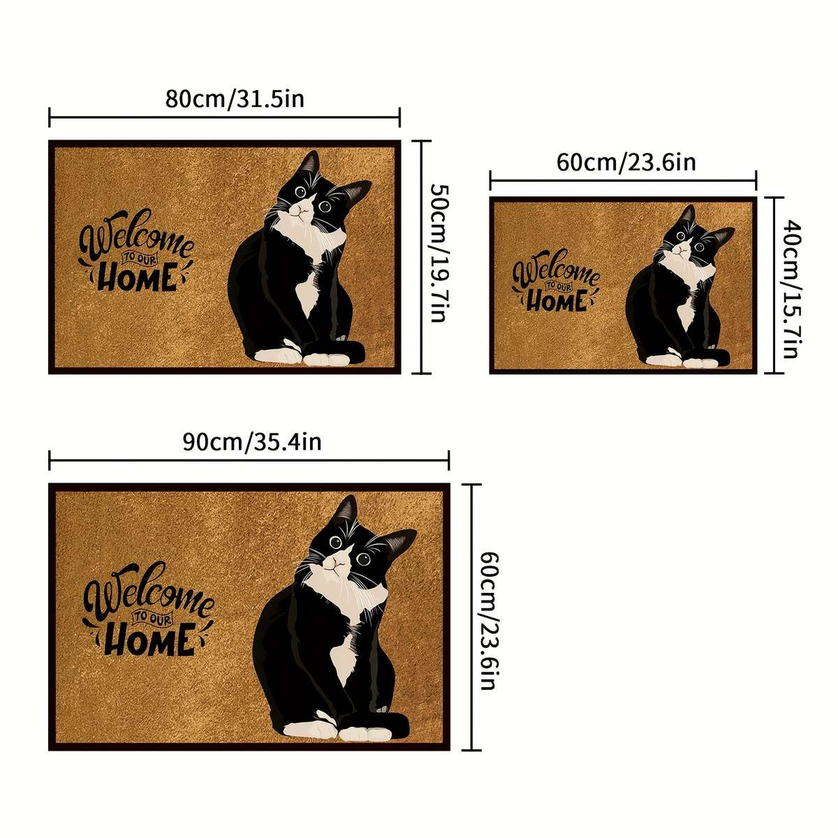 60x90cm 23.6x35.4inch Retro Doormat H Floor Mat