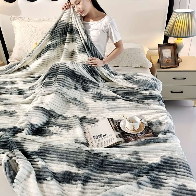 1ps Blanket Color Blue Grey size 150x200
