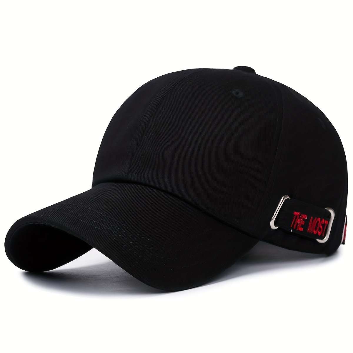 Unisex Fashion Embroidered Letter Solid Color Baseball Cap Lightweight Polyester Adjustab