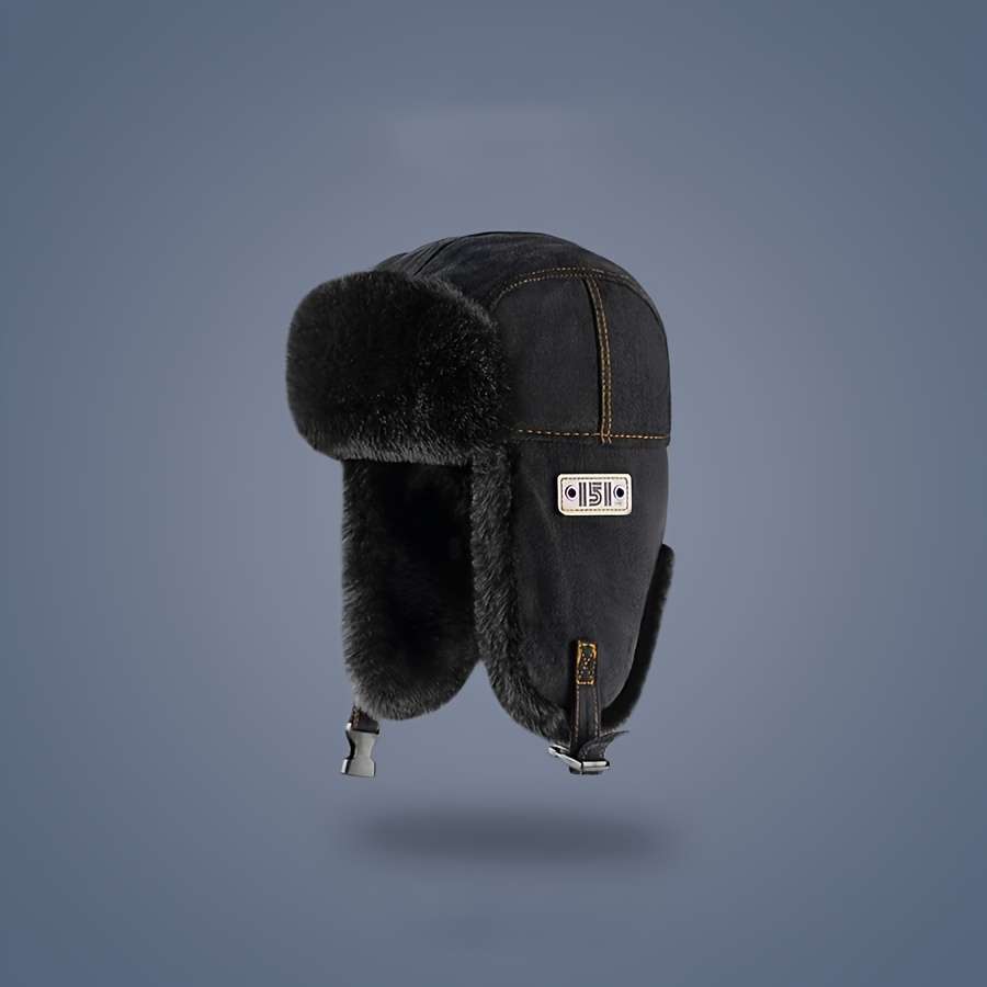 Unisex Bomber Hat With Earflaps 100% Polyester Winter Pilot Cap Lightweight Knit Non-Stretc