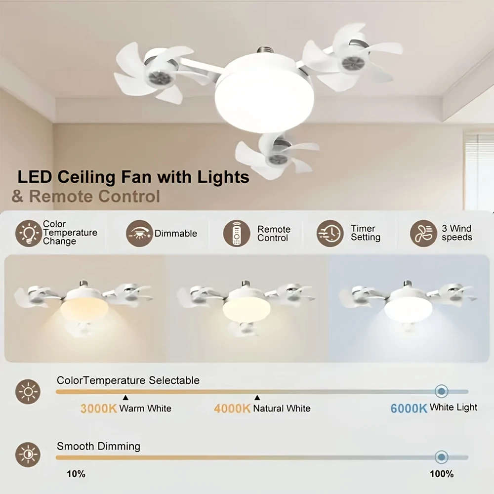 LED Smart Ceiling Fan Light