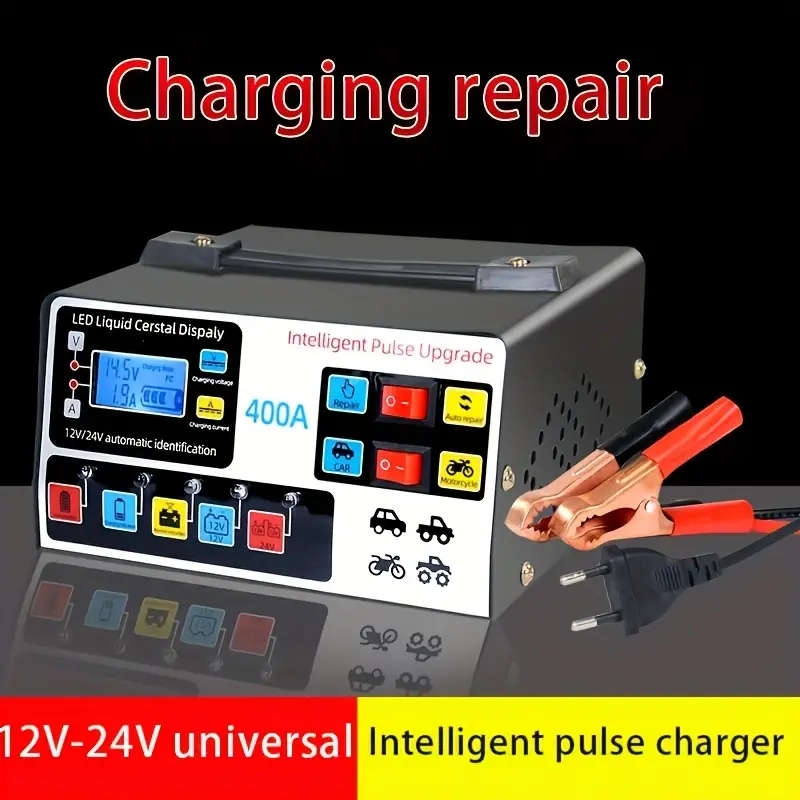 12V/24V Intelligent Battery Charger for Motorcycles and Cars