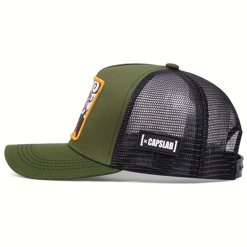 Stylish Cartoon Embroidered Baseball Cap with Sun Protection Mesh