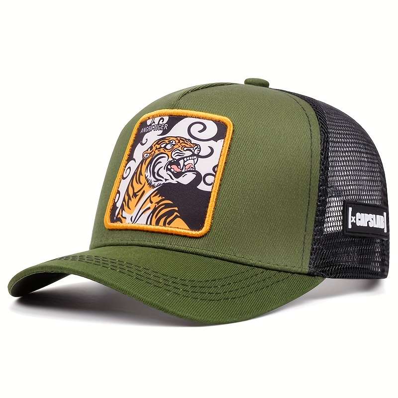 Stylish Cartoon Embroidered Baseball Cap with Sun Protection Mesh
